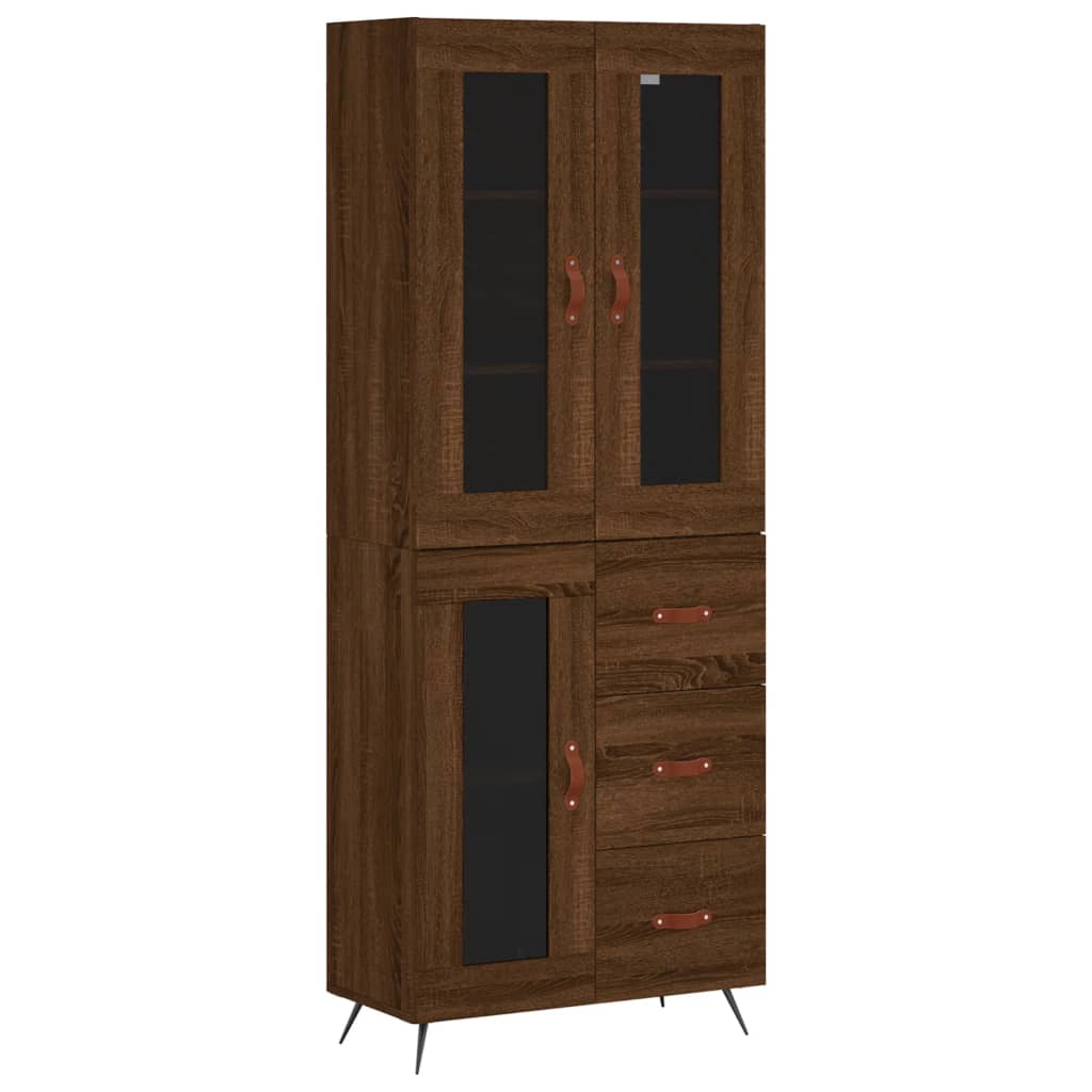 vidaXL Skříň highboard hnědý dub 69,5 x 34 x 180 cm kompozitní dřevo