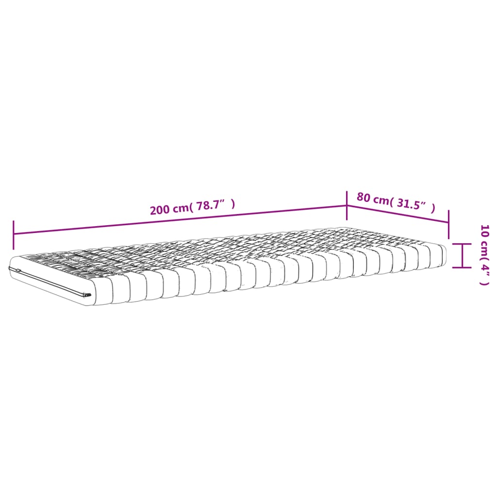 vidaXL Pěnové matrace 2 ks bílé 80 x 200 cm 7 zón tvrdost 20 ILD