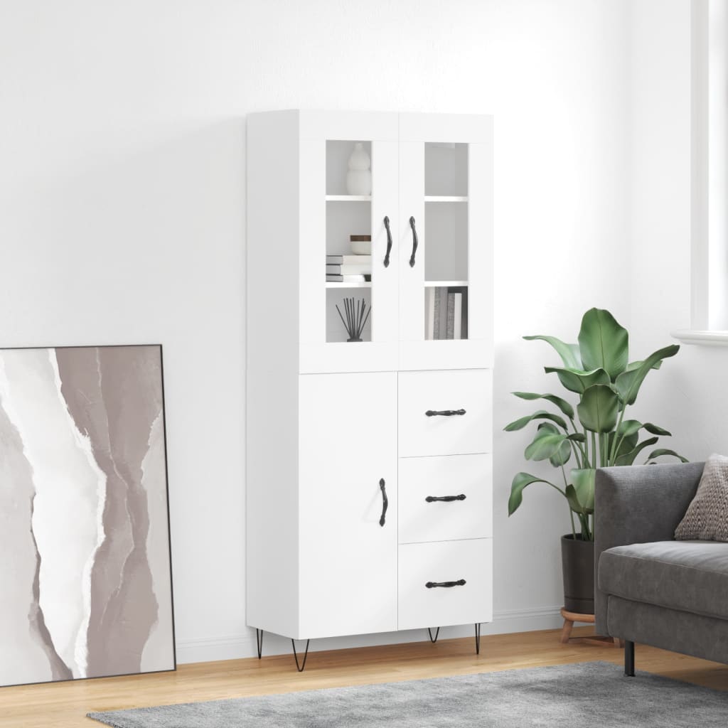 vidaXL Skříň highboard bílá 69,5 x 34 x 180 cm kompozitní dřevo