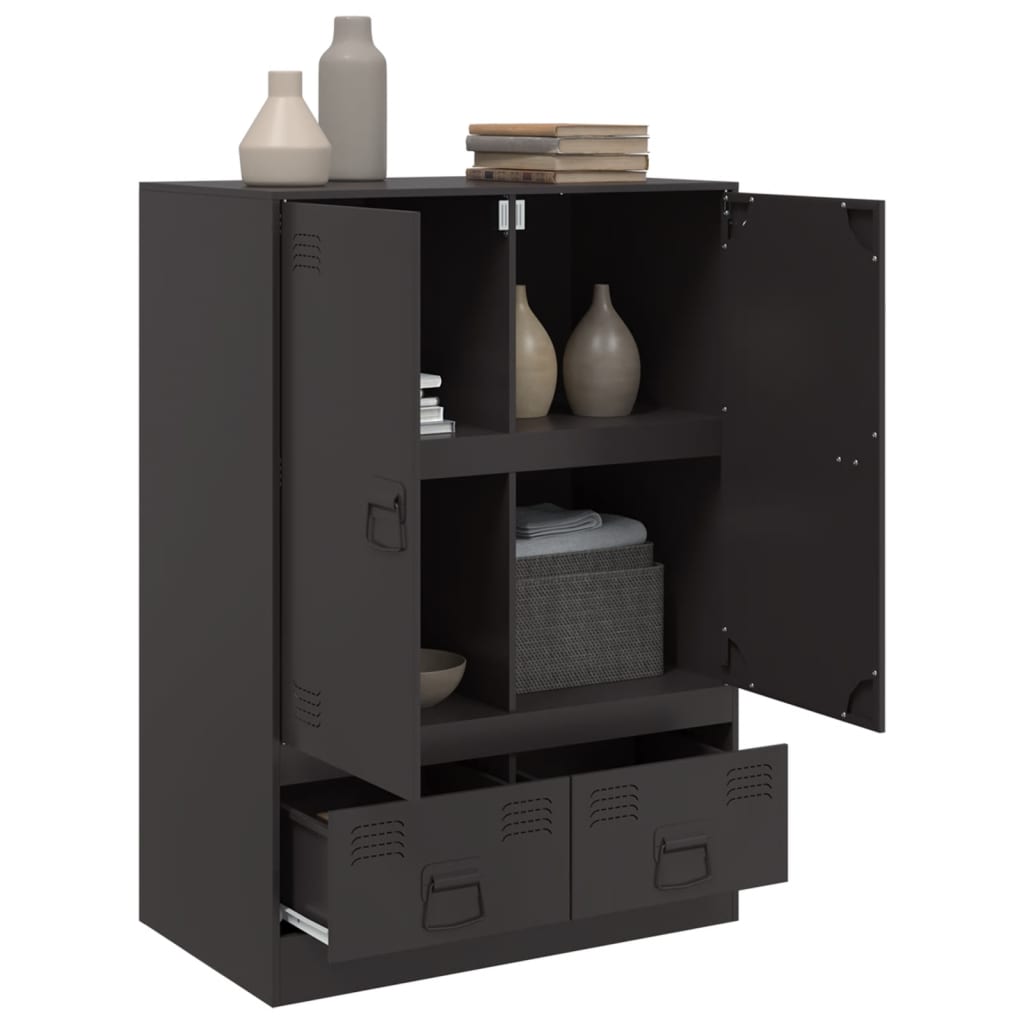 vidaXL Highboard černý 67 x 39 x 95 cm ocel