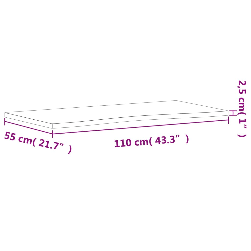 vidaXL Deska psacího stolu 110 x (50–55) x 2,5 cm masivní bukové dřevo