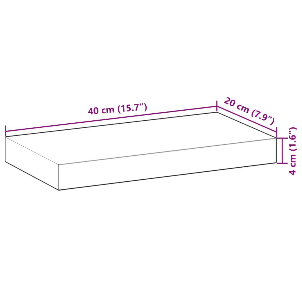 vidaXL Plovoucí police 4 ks 40 x 20 x 4 cm neošetřené akáciové dřevo