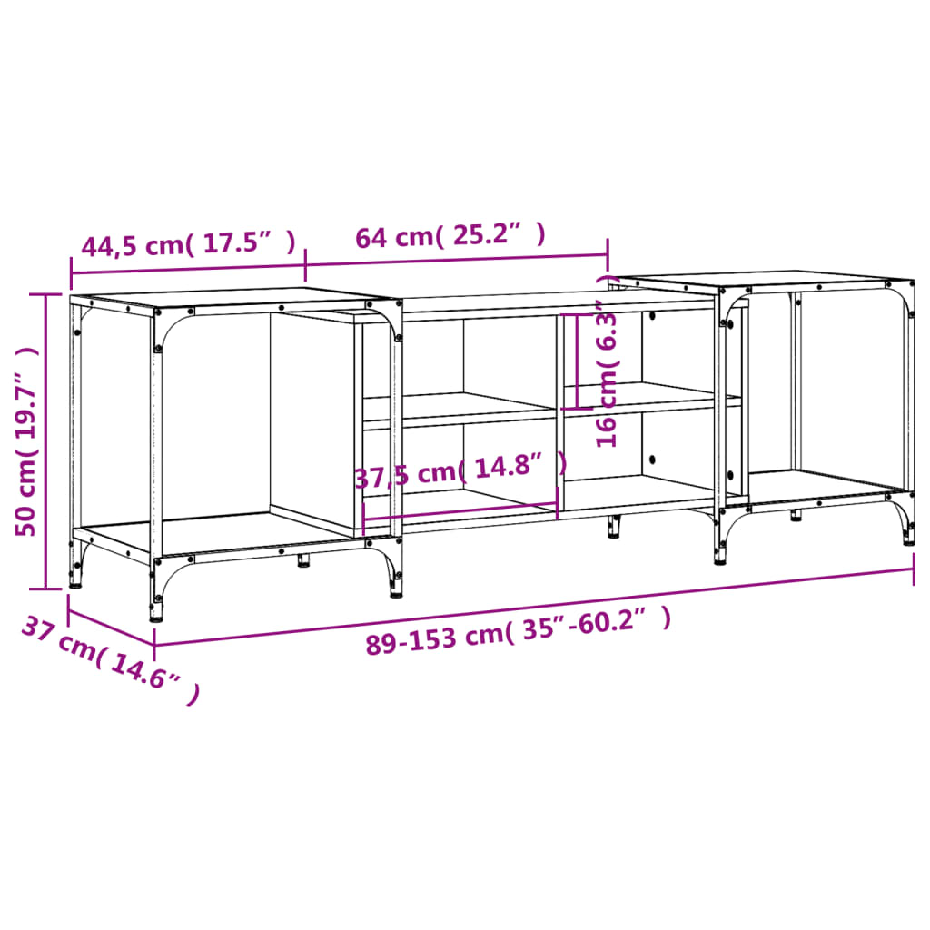 vidaXL TV skříňka černá 153 x 37 x 50 cm kompozitní dřevo