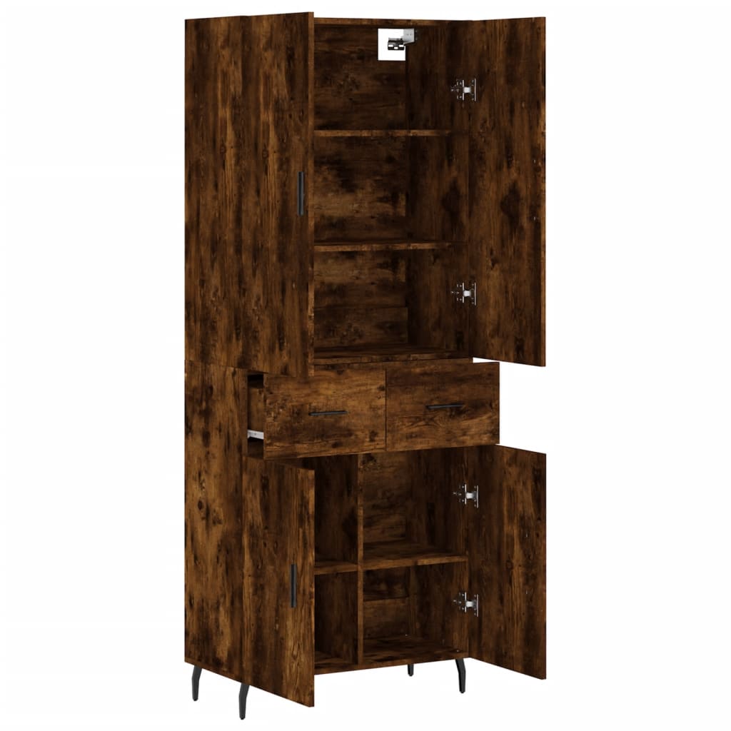 vidaXL Skříň highboard kouřový dub 69,5 x 34 x 180 cm kompozitní dřevo