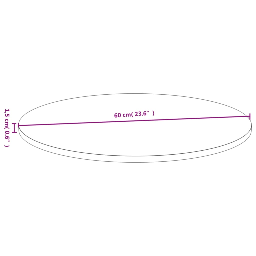 vidaXL Stolní deska Ø 60 x 1,5 cm bambus