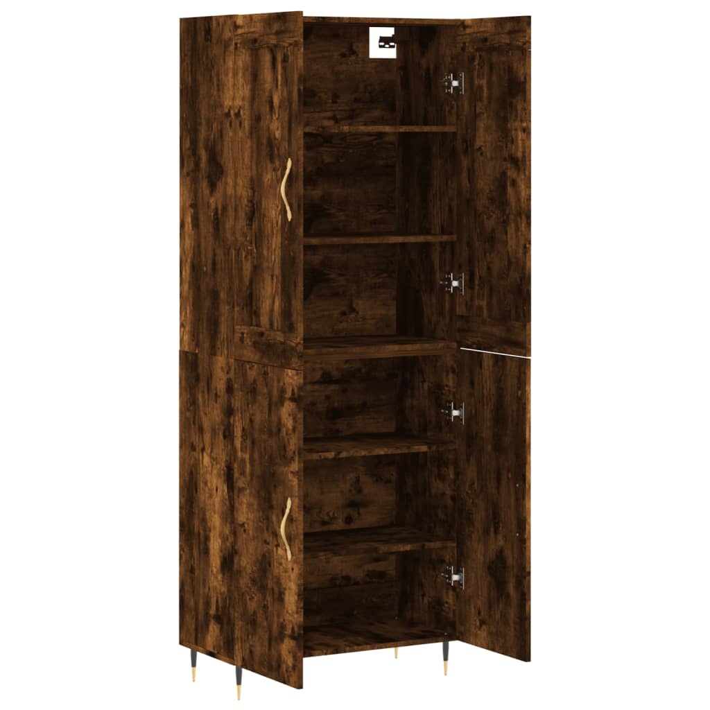 vidaXL Skříň highboard kouřový dub 69,5 x 34 x 180 cm kompozitní dřevo