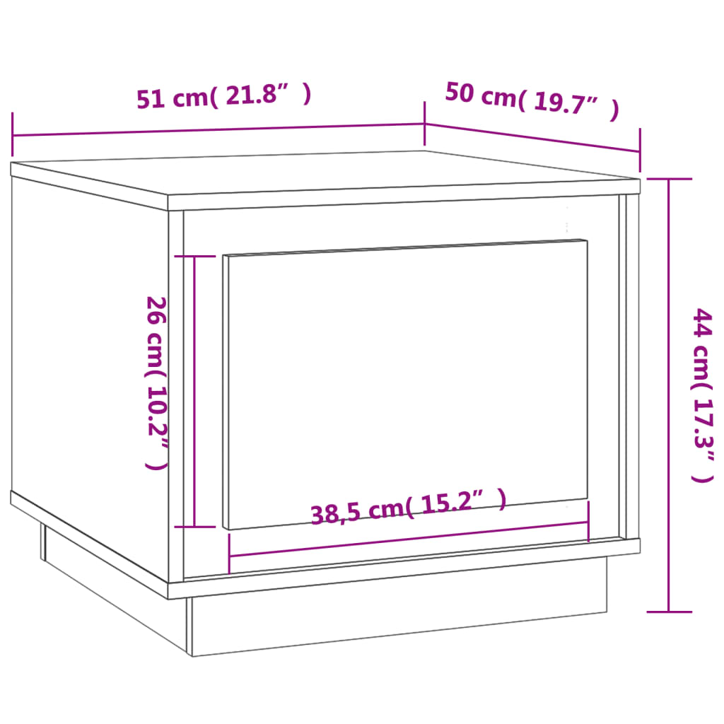 vidaXL Konferenční stolek dub sonoma 51 x 50 x 44 cm kompozitní dřevo