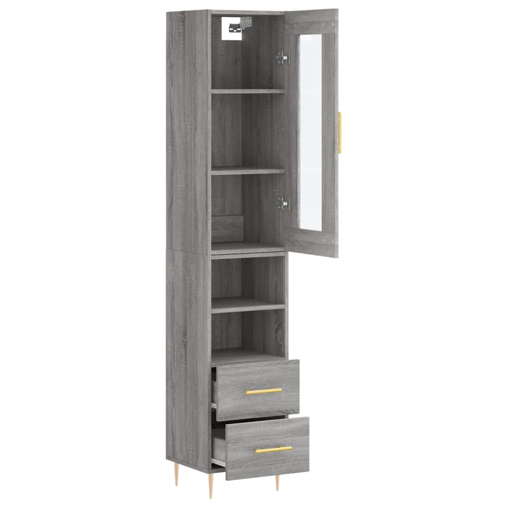 vidaXL Skříň highboard šedá sonoma 34,5 x 34 x 180 cm kompozitní dřevo