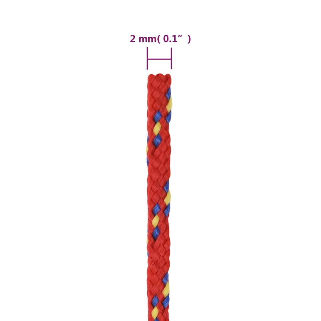 vidaXL Lodní lano červené 2 mm 250 m polypropylen