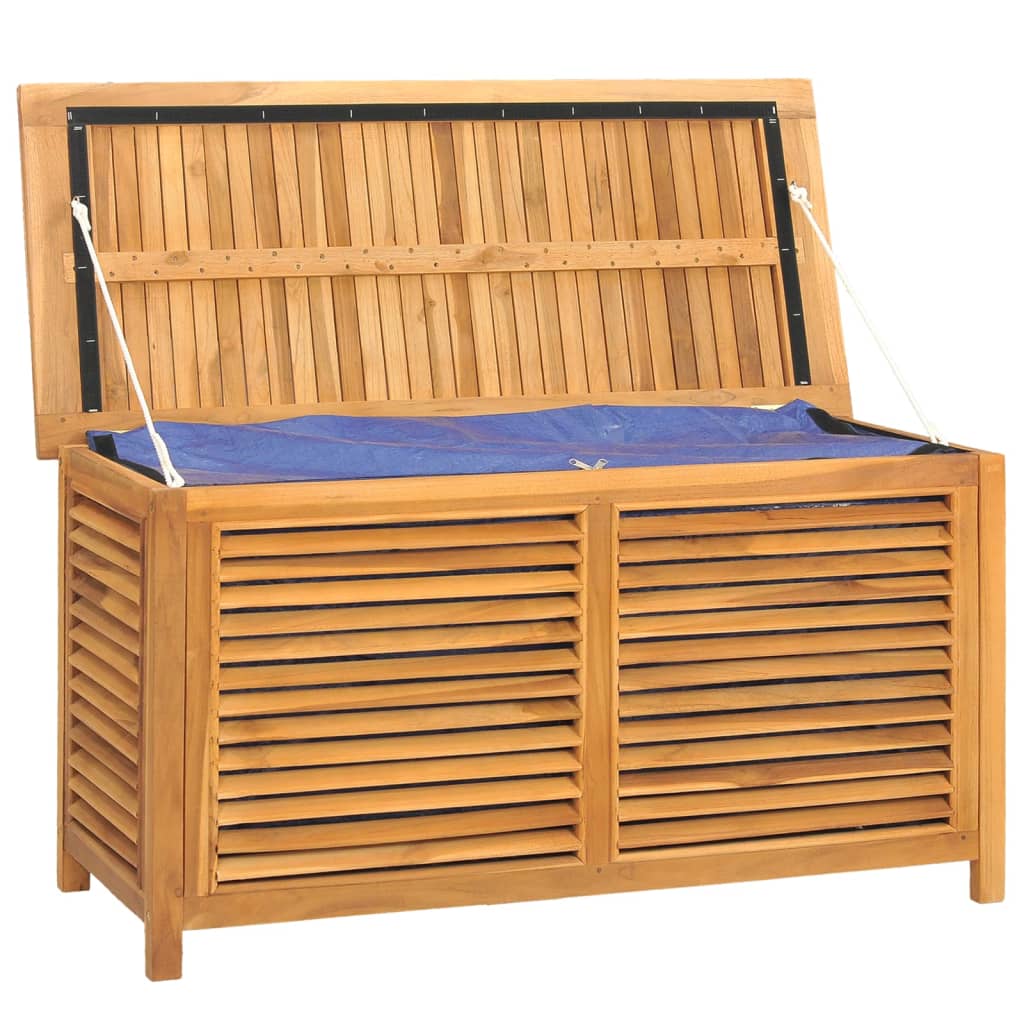 vidaXL Zahradní úložný box s vložkou 114 x 50 x 58 cm masivní teak