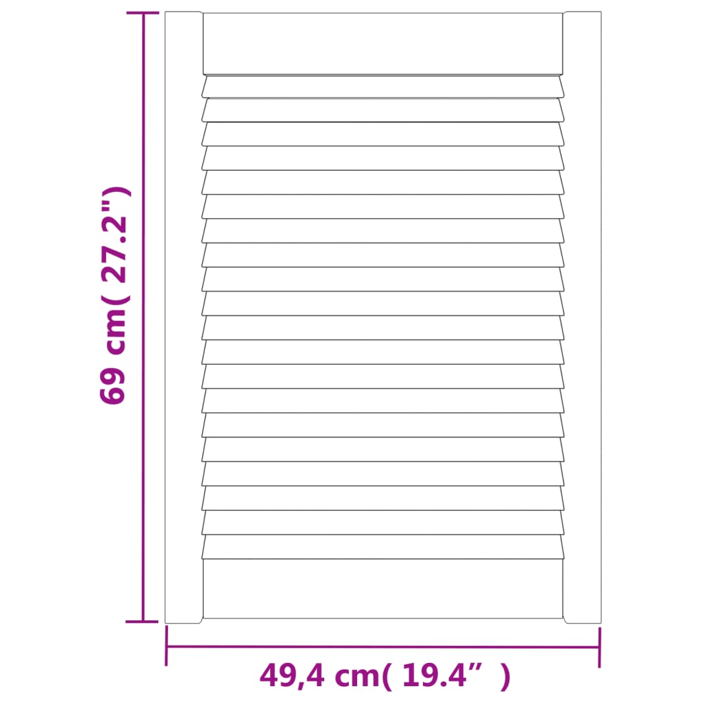 vidaXL Nábytková dvířka lamelový design 2 ks 69 x 49,4 cm borovice