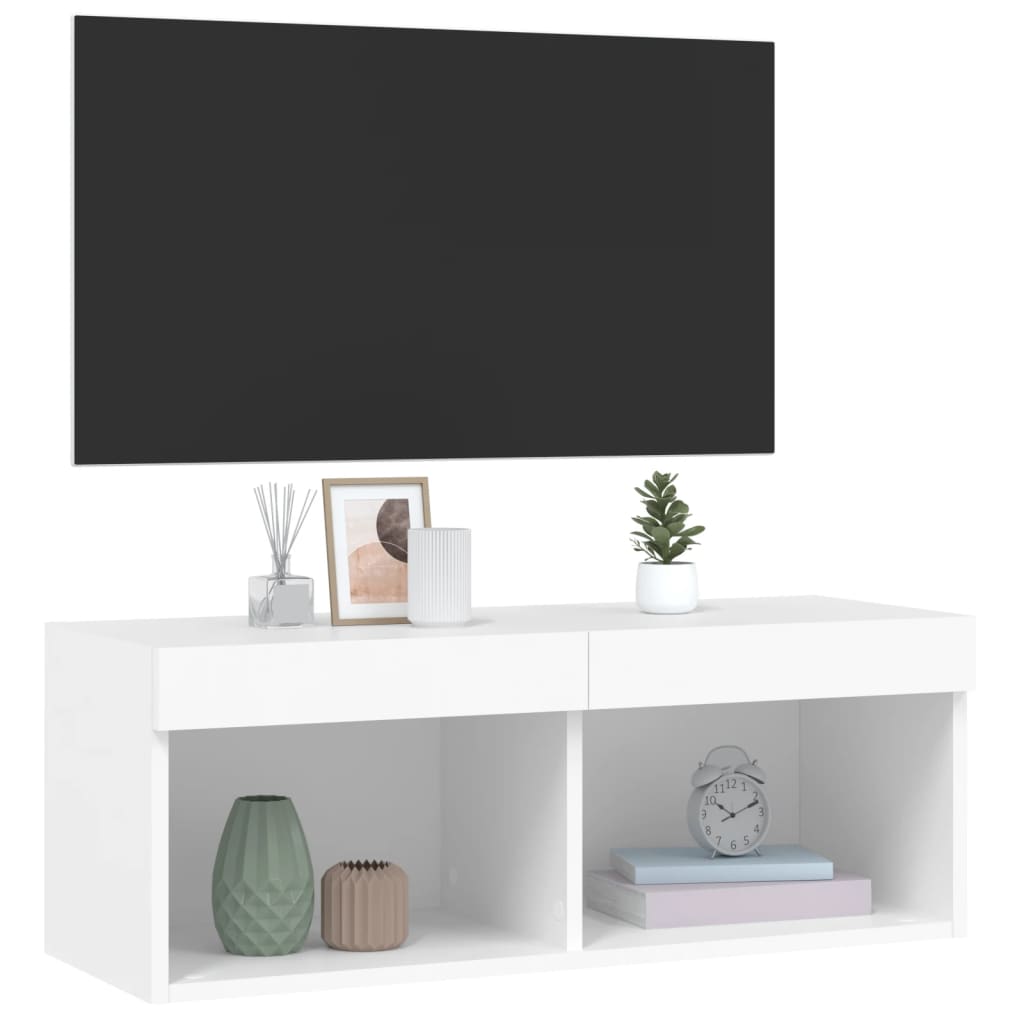 vidaXL TV skříňka s LED osvětlením bílá 80 x 30 x 30 cm