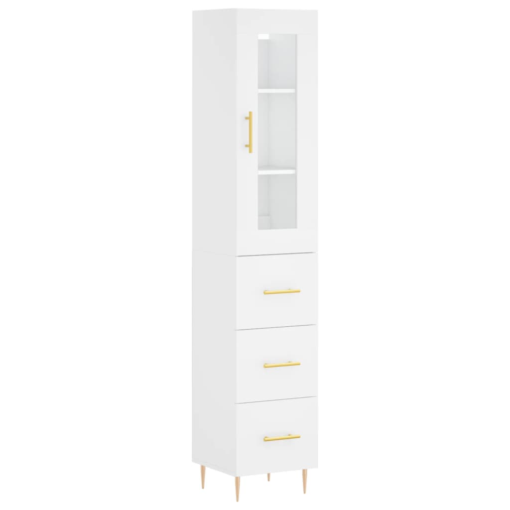 vidaXL Skříň highboard bílá 34,5 x 34 x 180 cm kompozitní dřevo