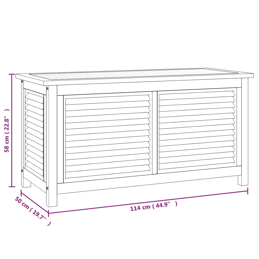 vidaXL Zahradní úložný box s vložkou 114 x 50 x 58 cm masivní teak