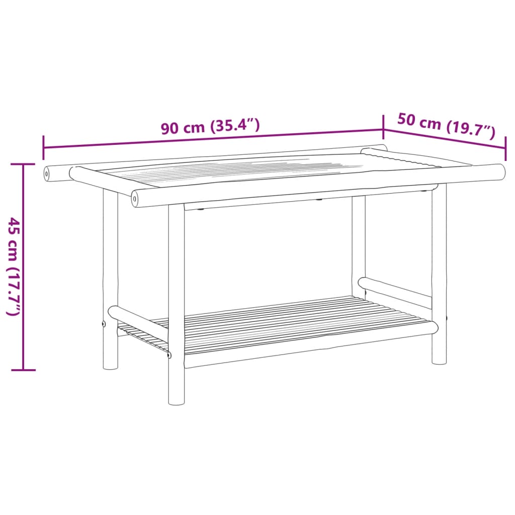 vidaXL Konferenční stolek 90 x 50 x 45 cm bambus