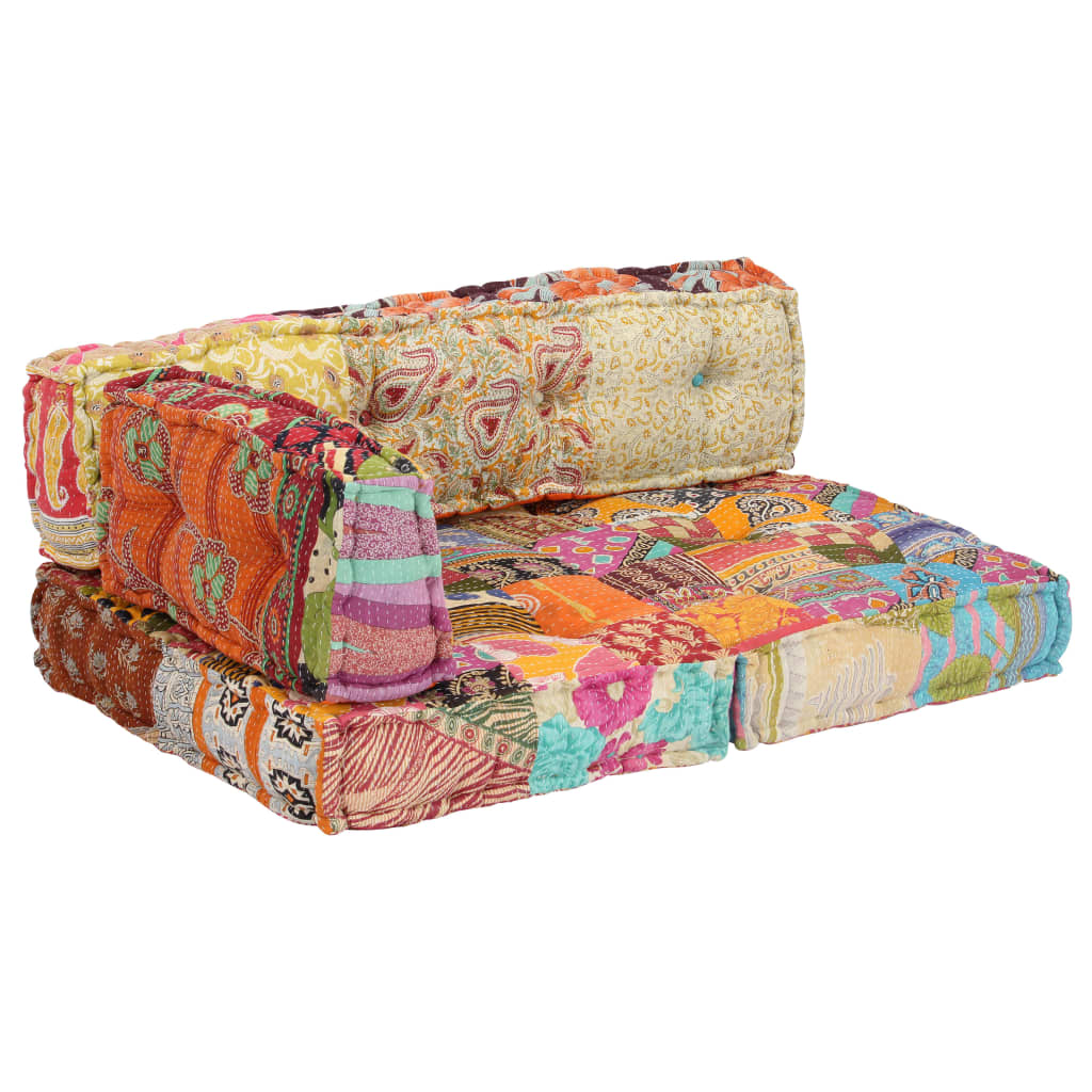 vidaXL Pouf patchwork textil