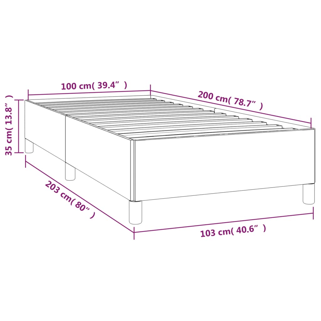 vidaXL Rám postele černá 100 x 200 cm umělá kůže