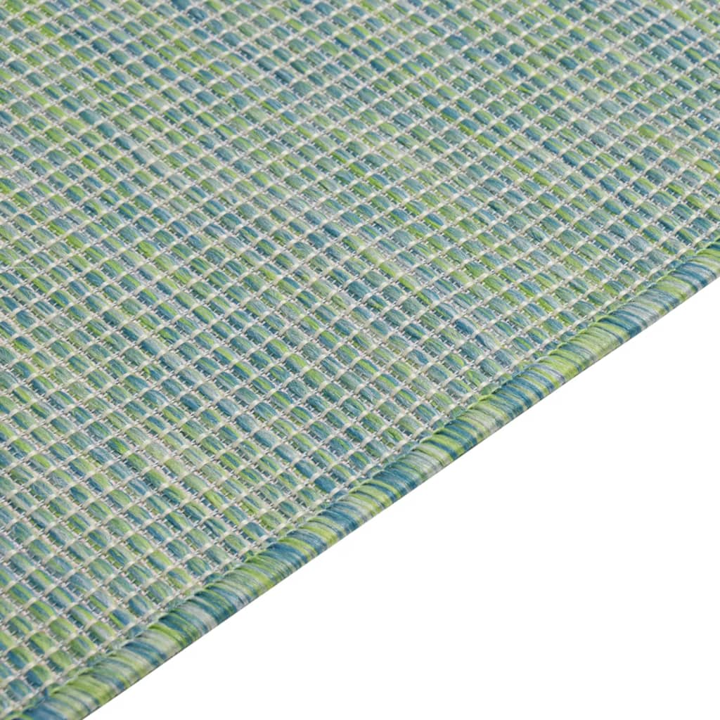 vidaXL Venkovní hladce tkaný koberec 140x200 cm tyrkysová