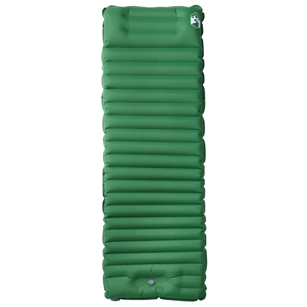 vidaXL Samonafukovací kempingová matrace s polštářem 1 osoba zelená