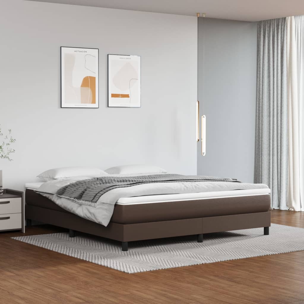 vidaXL Box spring postel s matrací hnědá 180x200 cm umělá kůže