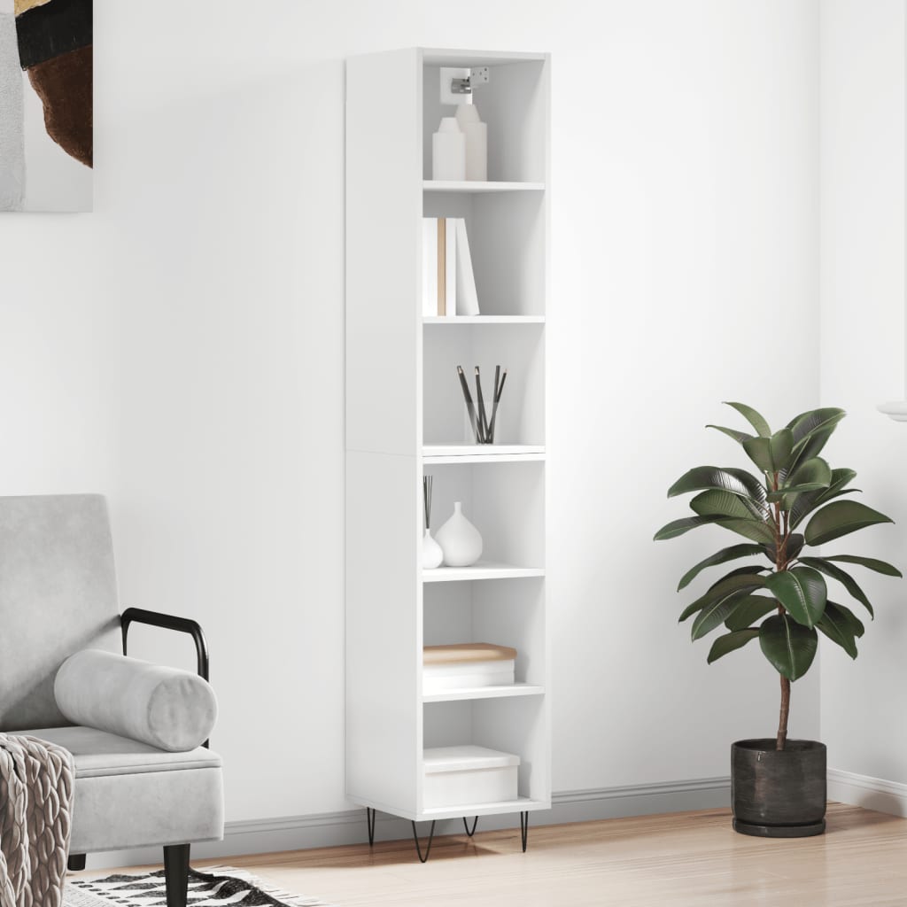 vidaXL Skříň highboard bílá 34,5x32,5x180 cm kompozitní dřevo