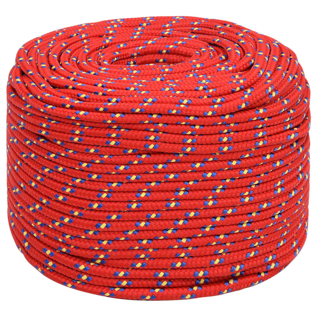 vidaXL Lodní lano červené 10 mm 25 m polypropylen
