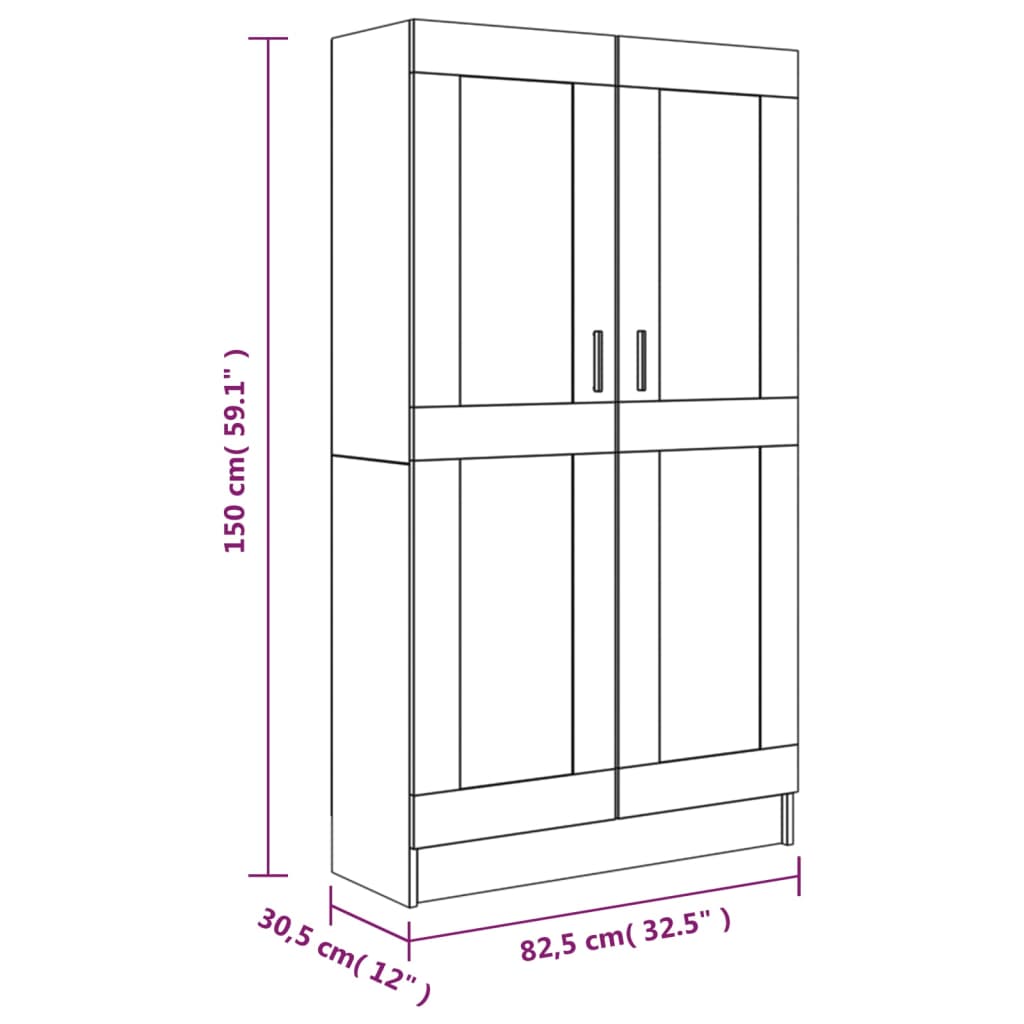 vidaXL Knihovna kouřový dub 82,5 x 30,5 x 150 cm kompozitní dřevo