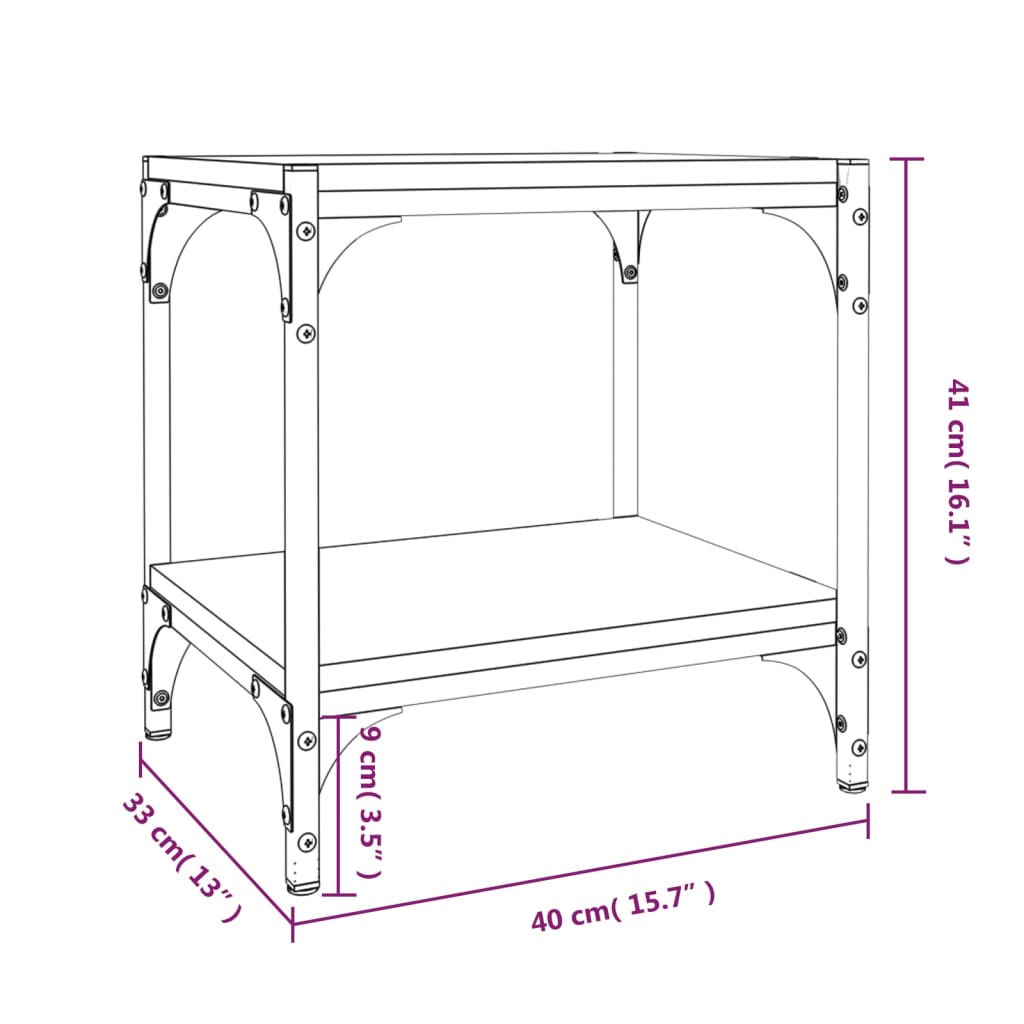 vidaXL TV skříňka kouřový dub 40x33x41 cm kompozitní dřevo a ocel