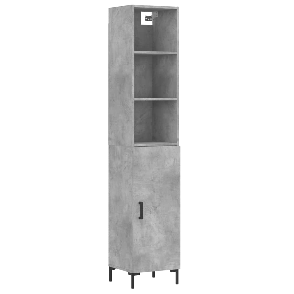 vidaXL Skříň highboard betonově šedá 34,5x34x180 cm kompozitní dřevo