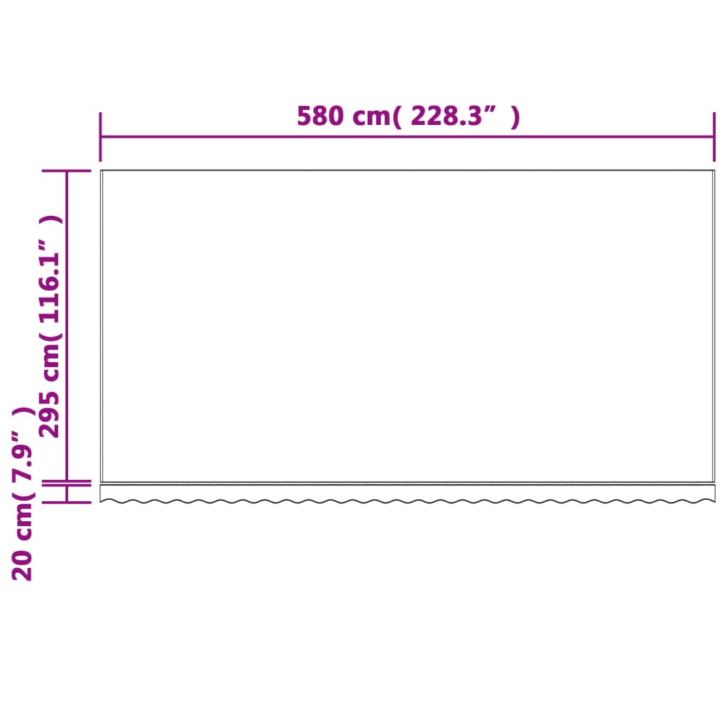 vidaXL Náhradní plachta na markýzu vícebarevné pruhy 6 x 3 m