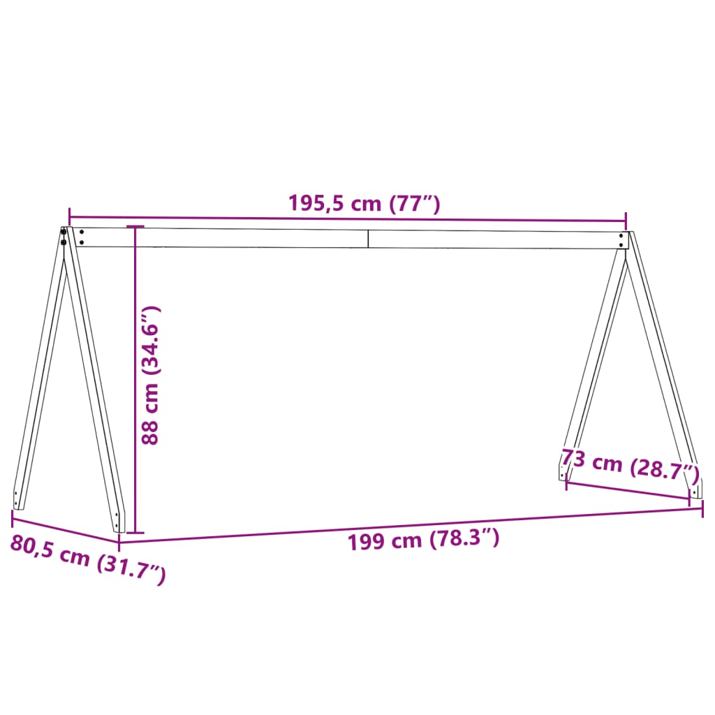 vidaXL Střecha na dětskou postel bílá 199x80,5x88 cm masivní borovice