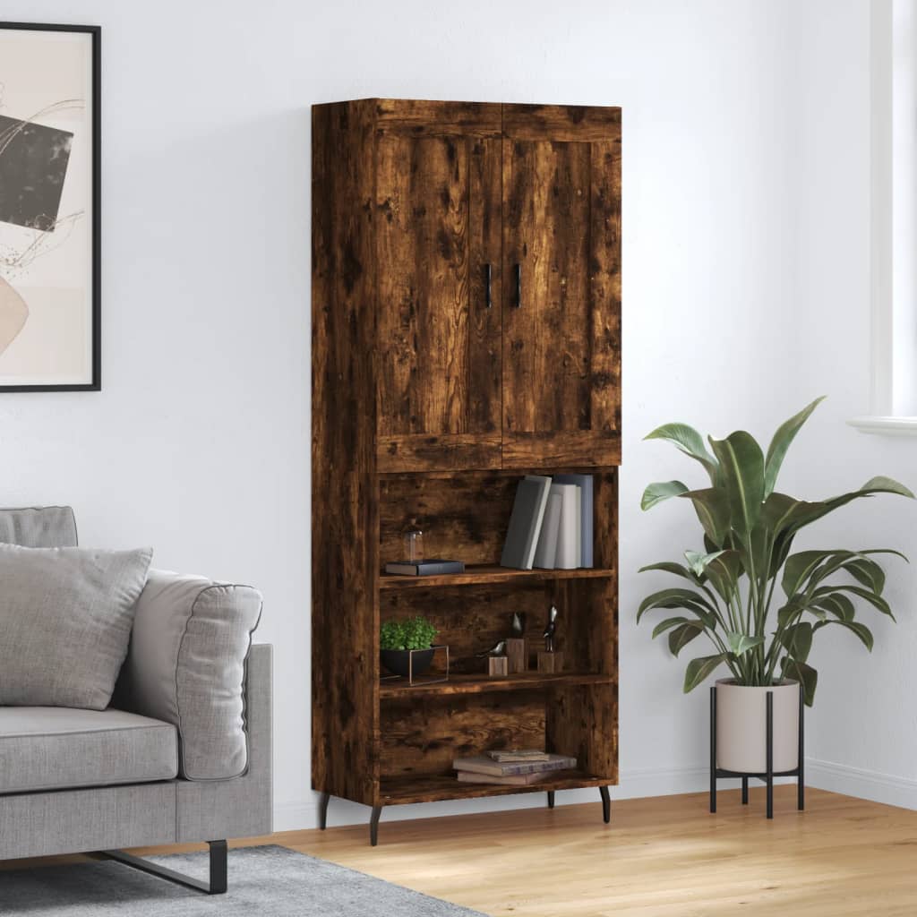 vidaXL Skříň highboard kouřový dub 69,5 x 34 x 180 cm kompozitní dřevo