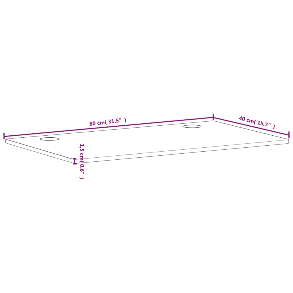 vidaXL Deska psacího stolu 80 x 40 x 1,5 cm masivní bukové dřevo