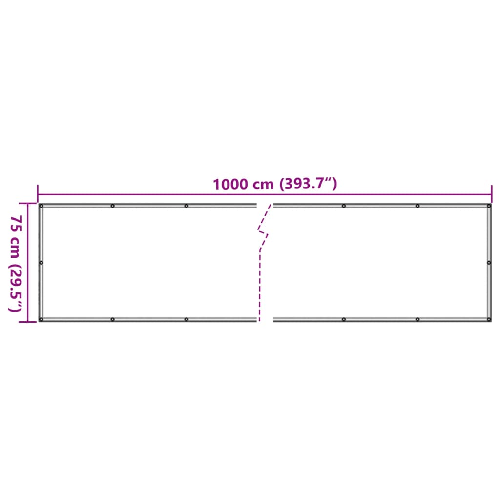 vidaXL Balkonová zástěna kamenný vzhled 1 000 x 75 cm PVC