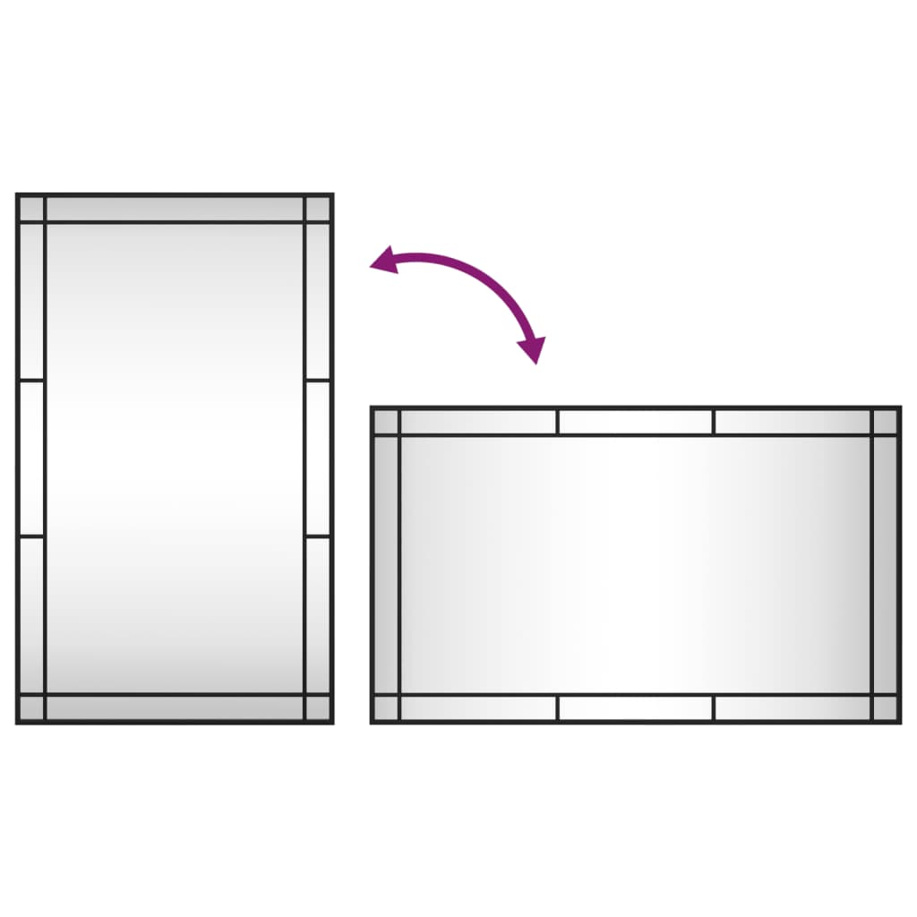 vidaXL Nástěnné zrcadlo černé 60 x 100 cm obdélník železo