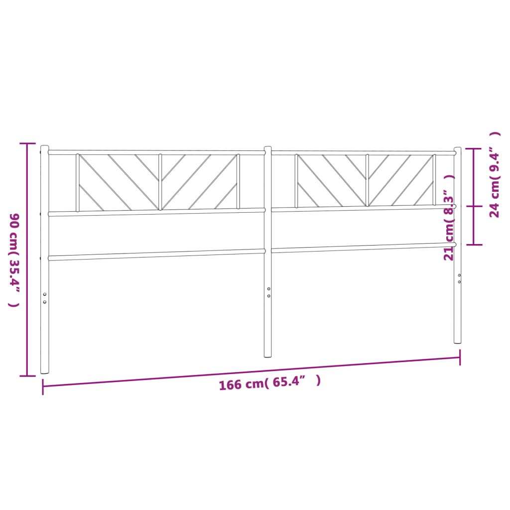 vidaXL Kovové čelo postele bílé 160 cm