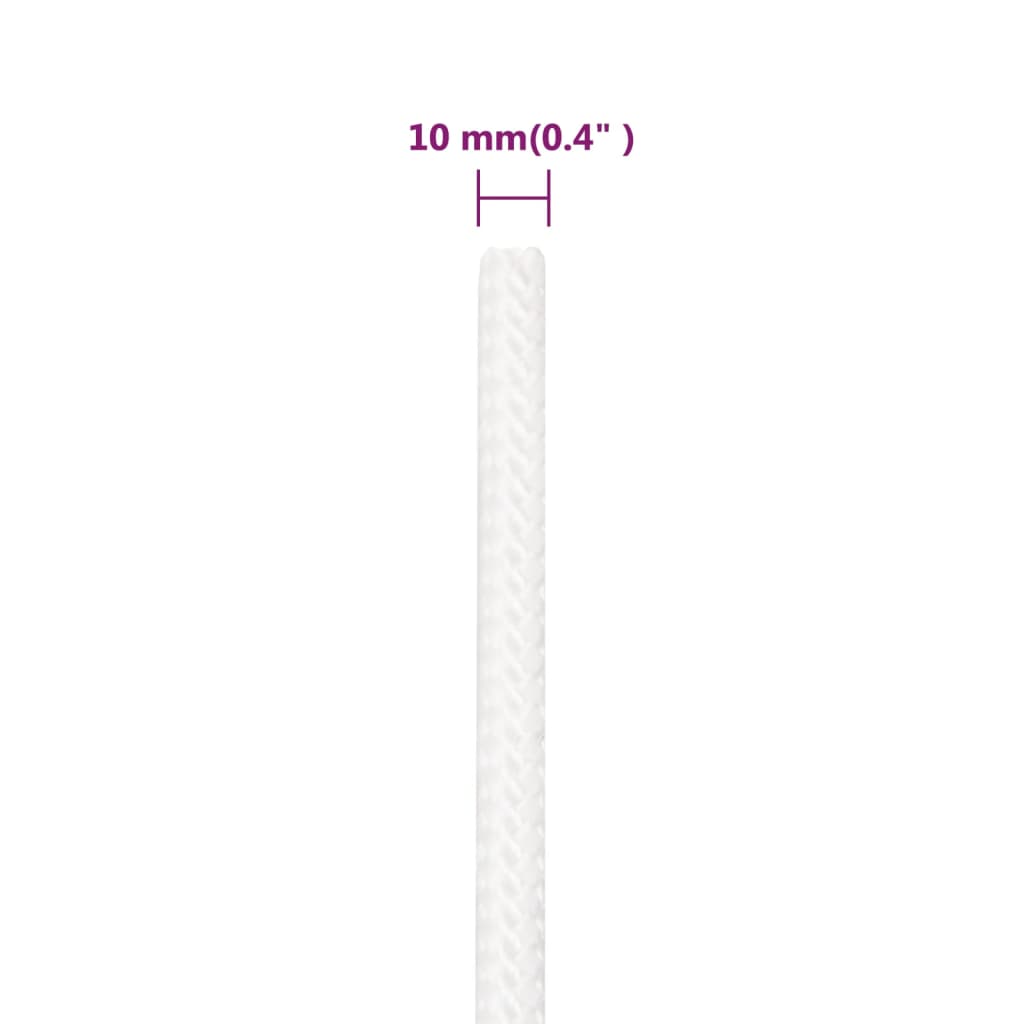 vidaXL Lodní lano celobílé 10 mm 100 m polypropylen