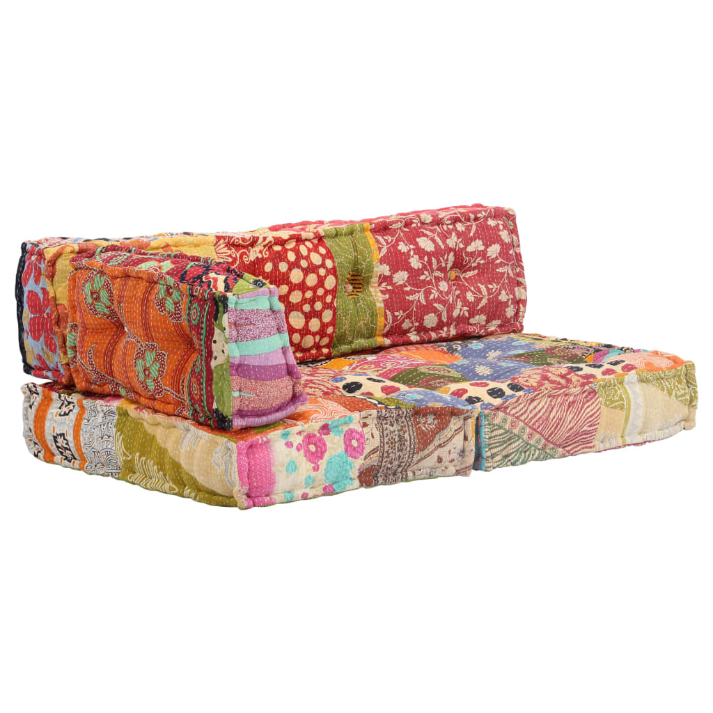 vidaXL Pouf patchwork textil