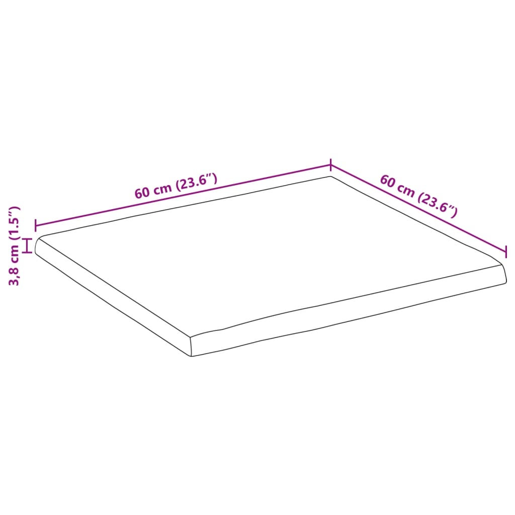 vidaXL Stolní deska 60 x 60 x 3,8 cm živá hrana mangovníkové dřevo