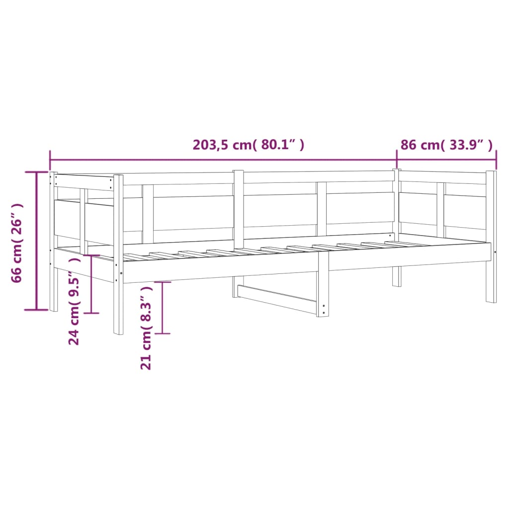 vidaXL Válenda masivní borové dřevo 80 x 200 cm