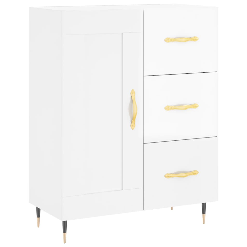 vidaXL Skříň highboard lesklá bílá 69,5 x 34 x 180 cm kompozitní dřevo