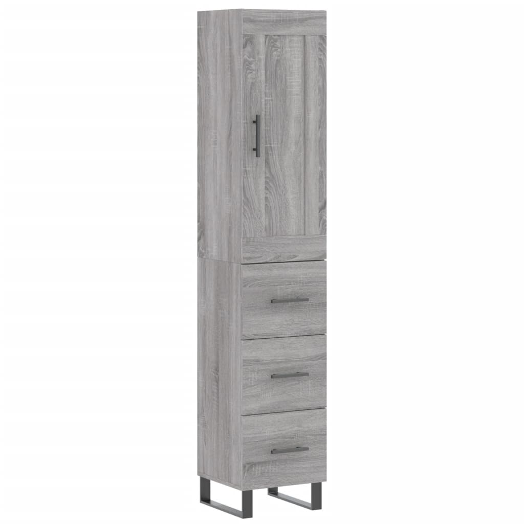 vidaXL Skříň highboard šedá sonoma 34,5 x 34 x 180 cm kompozitní dřevo