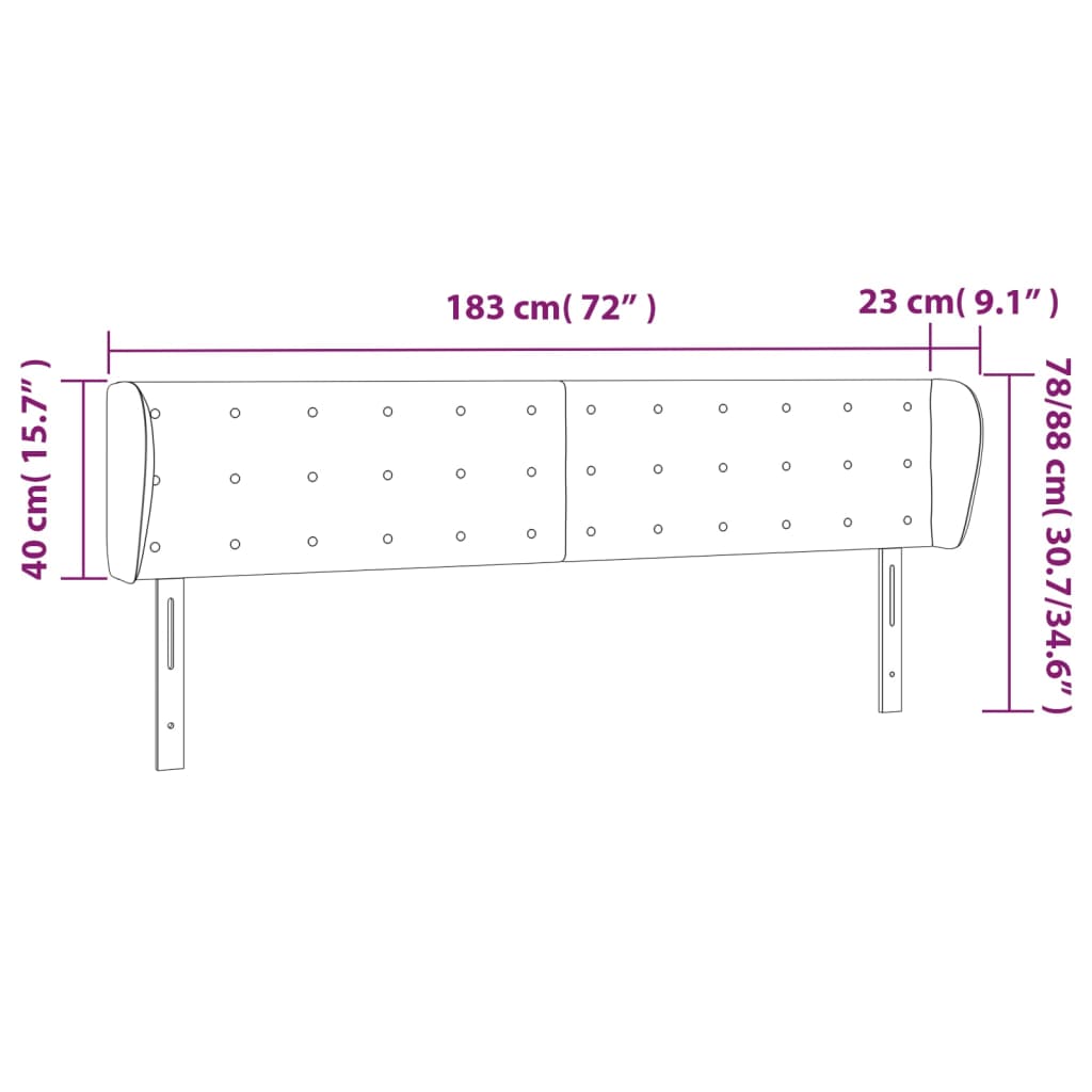 vidaXL Čelo postele typu ušák cappuccino 183x23x78/88 cm umělá kůže