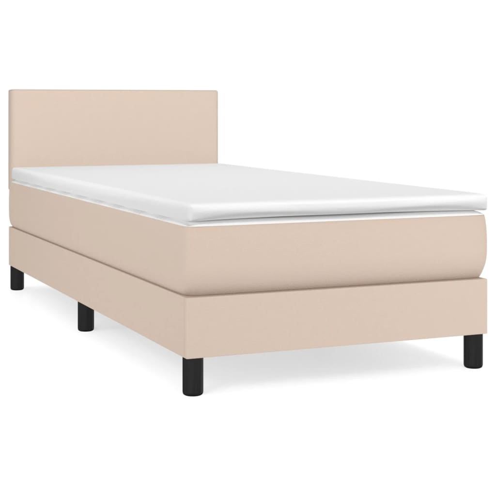 vidaXL Box spring postel s matrací cappuccino 100x200 cm umělá kůže