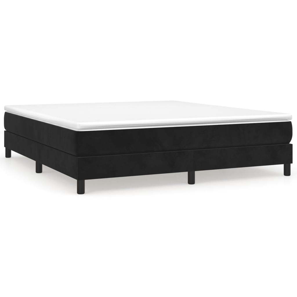 vidaXL Box spring postel s matrací černá 180x200 cm samet