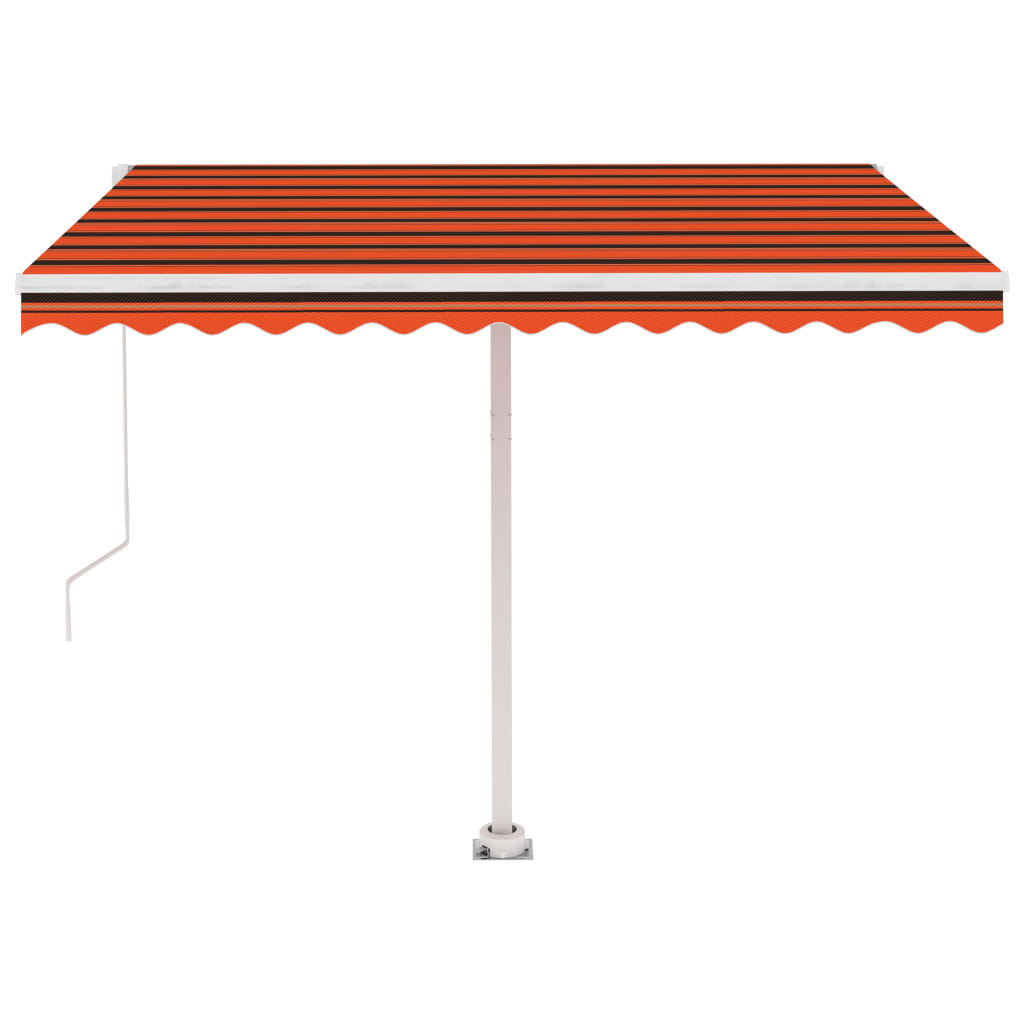 vidaXL Volně stojící ručně zatahovací markýza 350x250 cm oranžovohnědá