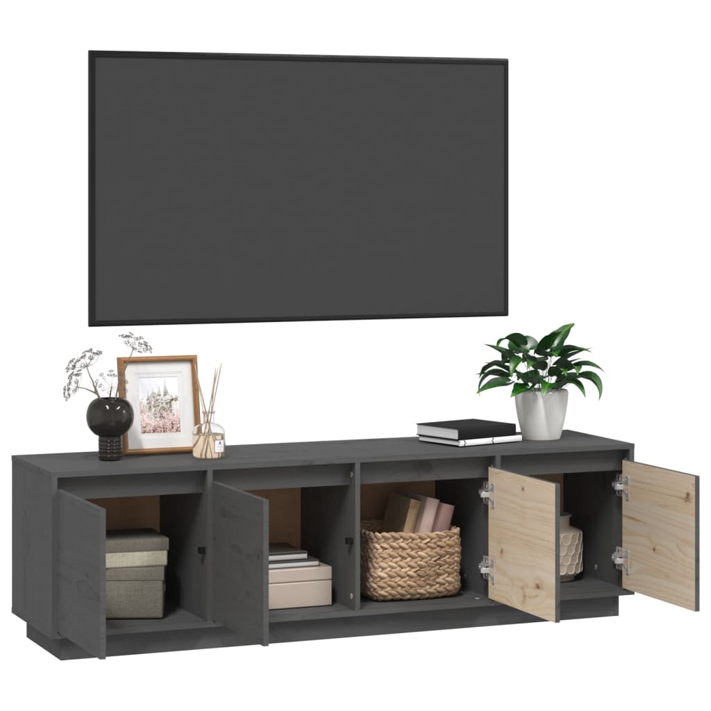 vidaXL TV skříňka šedá 156 x 37 x 45 cm masivní borové dřevo