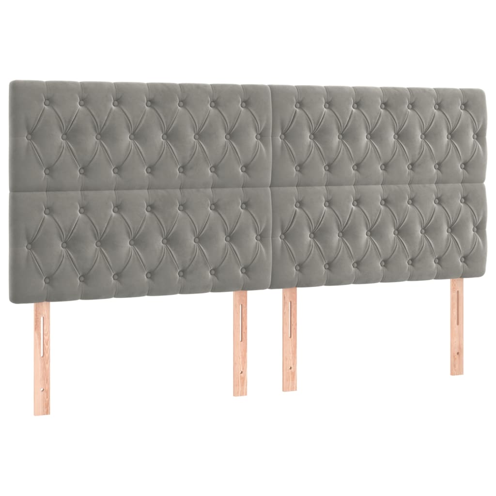 vidaXL Box spring postel s matrací světle šedá 180x200 cm samet