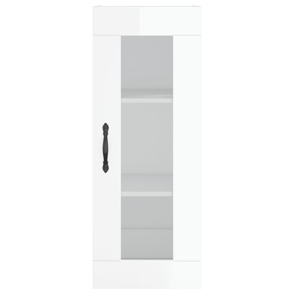 vidaXL Skříň highboard bílá s vysokým leskem 34,5x34x180 cm kompozit