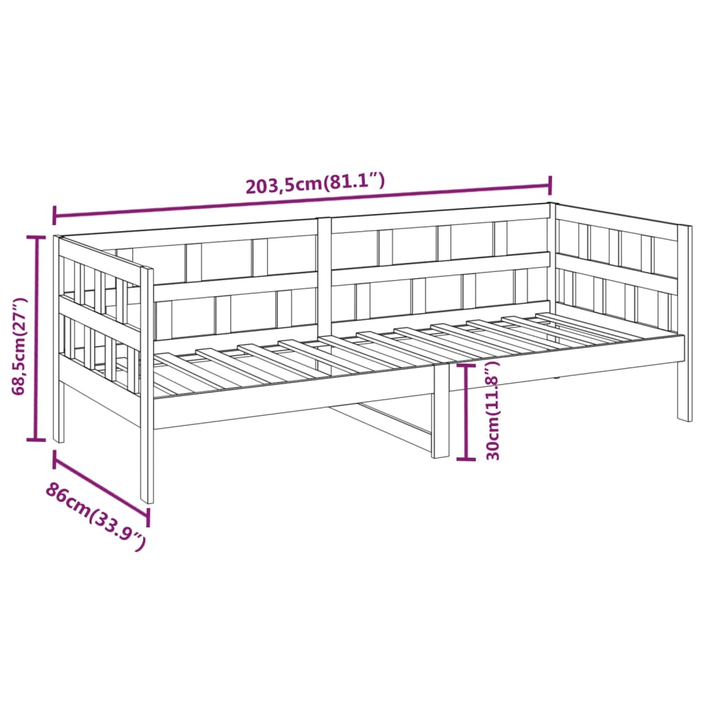 vidaXL Válenda medově hnědá masivní borové dřevo 80 x 200 cm